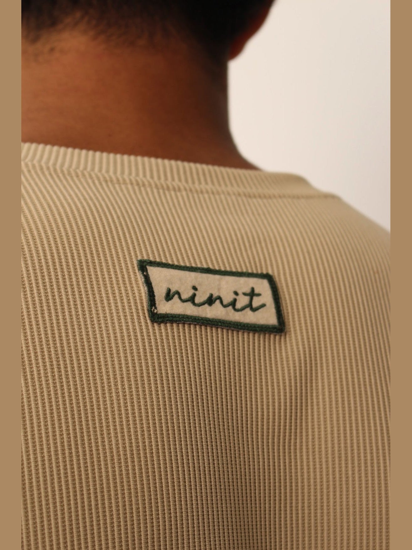 Beige Textured Tshirt