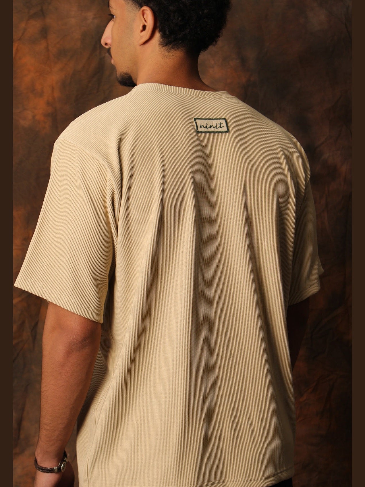 Beige Textured Tshirt