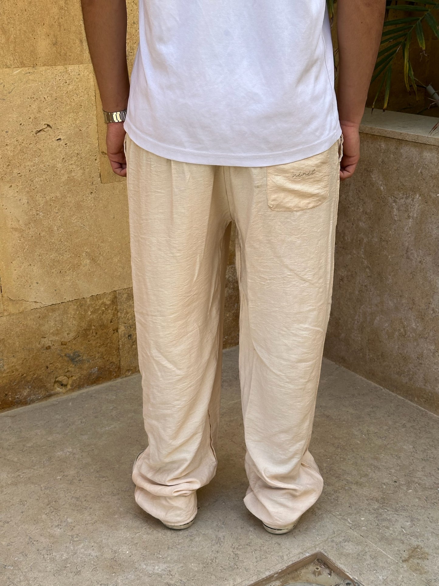 Beige Linen Pants